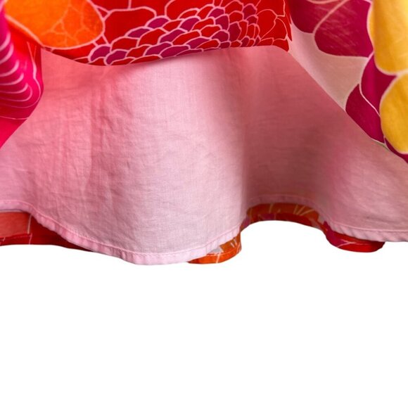 J. Marie Size XS Floral Ruffle Crewneck Blouse Preppy Party Brunch - Picture 4 of 7